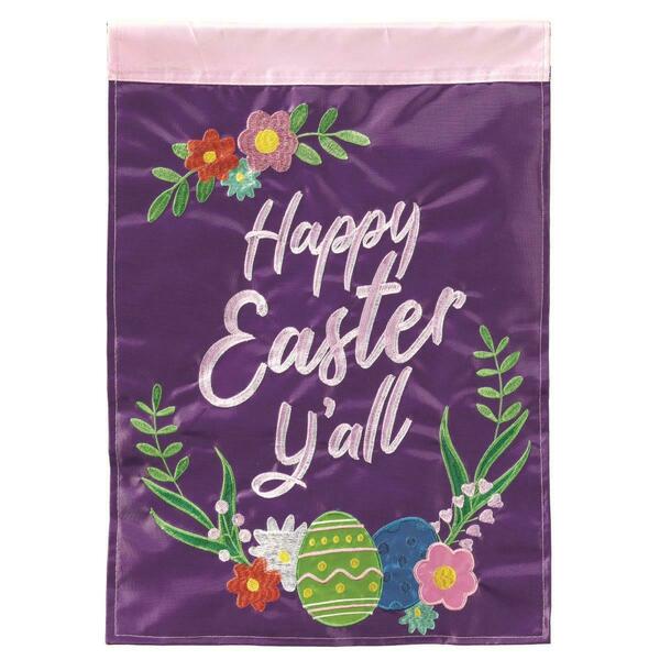 Recinto 13 x 18 in. Happy Easter Flag Polyester Printed Garden Flag RE3467325